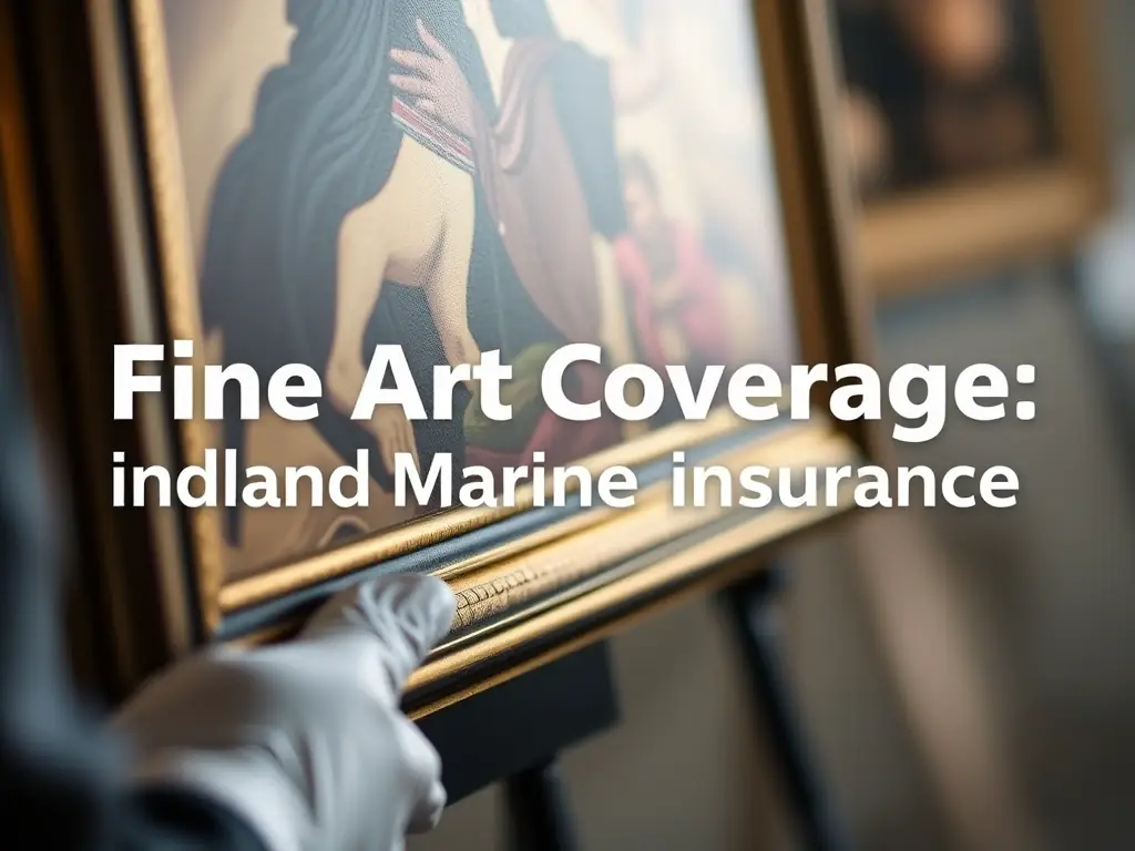 A close-up shot of a valuable piece of art being carefully handled, representing the fine art coverage available through inland marine insurance.