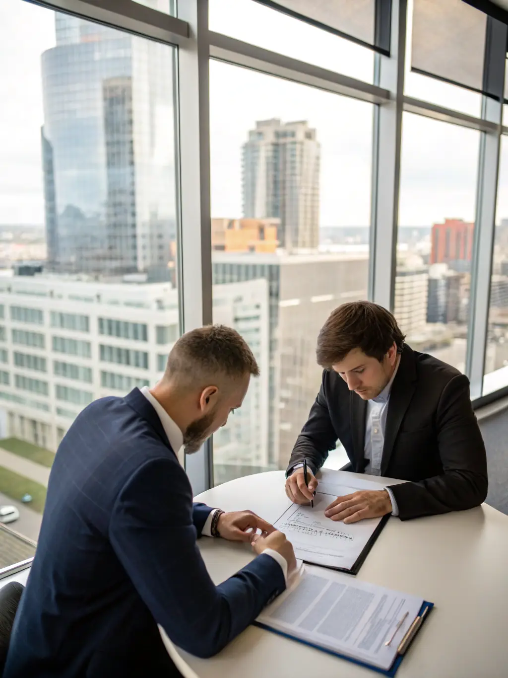 A lawyer is consulting with a small business owner, highlighting the value of general liability insurance in covering legal defense costs.